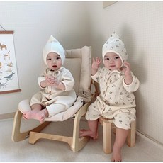 크림 플라워 우주복 보넷 SET (♥선물포장)