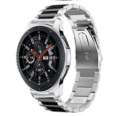 갤럭시워치 46mm 기어S3 호환 프리미엄 간격 없음 메탈 스트랩 22mm 은흑색 1개