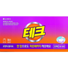 테크 간편 시트세제 로맨틱플라워향, 20매, 40개