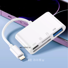 C타입 8핀 USB SD카드 멀티 리더기 4in1