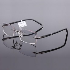 안경테 프레임 Reven Jate-58003 순수 티타늄 무테 다이아몬드 커팅 남성 안경테 광학 처방 안경 패션