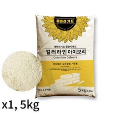 해바라기표 시멘트 컬러라인 파벽돌용 보수용 색상샘플용 5kg 아이보리, 1개