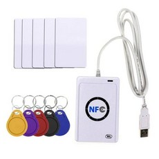 복사기 키 카드 NFC 판독기 USB ACR122U 비접촉식 스마트 ic 및 작가 rfid UID 변경 가능한 태그 열쇠 고리 5 피스, 3) with 5 Keys 5 Cards, 3.with 5 Keys 5 Cards