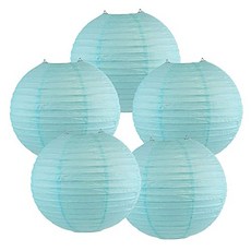 그냥 문화 유물 20 인치 푸른 중국어 일본 종이 등불 (5 세트) (20inch Sky Blue), 20inch, Sky Blue, 20inch, Sky Blue