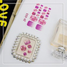Zhengxiang 여름 새로운 발 스티커 네일 스티커 3D 다이아몬드 네일 스티커 일본과 한국 무역 네일 스티커 가짜 손톱, Zf-033_네일페이스트+종이카드+알콜부대+네일텀블