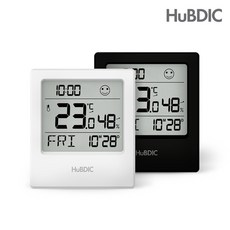 휴비딕 온도습도계 시계표기 온습도계 HT9, 블랙,