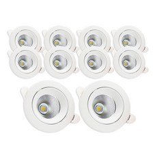 라인라이팅 LED 샤인 COB 3인치 다운라이트 8w 플리커프리, 10개, 주백색(아이보리빛) 10개, 주백색(아이보리빛)