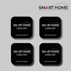 도어락 호환 범용 스마트 홈 카드키 RFID 스티커형, 블랙 4개입, 4개