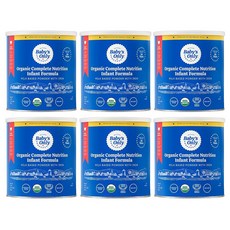 Baby's Only Organic Complete Nutrition 유아용 포뮬라 모유 후 모델링한 우유 기반 파우더 철분 비타민 D 및 영양소가 함유된 아기 분유 신생아, Baby's Only Organic Complete N, 16g, 6개
