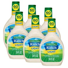 히든벨리 오리지널 랜치 라이트 샐러드 드레싱 앤 토핑 Hidden Valley Original Ranch Light, 6개, 710ml