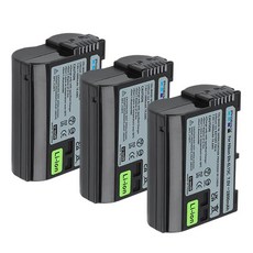 니콘 Z5 Z6 II Z7 D7000 D850 D800 용 EN-EL15C 배터리 2800mAh, [03] 3 Batteries, 03 3 Batteries