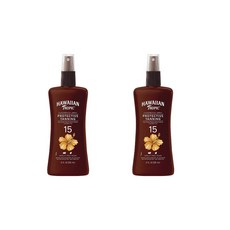 Hawaiian Tropic 하와이안 트로픽 선크림 프로텍티브 태닝 드라이 오일 브로드 스펙트럼 선크림 236ml 2팩, 2개