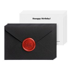 매니토 미니 생일축하 카드 레드 실링 세트 HBD 메세지 기념일, 1세트