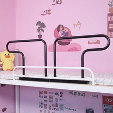 2층 침대 가드 안전 난간 보호 어린이 벙커 지지대 기숙사, 블랙  2매 + 와이드 고정 스트랩