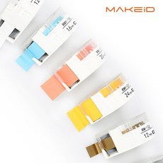 로드메일코리아 MAKEiD 라벨테이프 12mm 라벨프린터리본 프린터라벨테이프 라벨류 로드메일코리아전용, 1개, RMY-12Y 노랑바탕 검정글씨