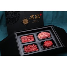 [태백한우직판장] 1~1+등급 숙성 한우 실속형 고급 선물세트 7호(4구 등심400g+갈비살400g+불고기400g+국거리400g), 기본포장(흰색스티로폼박스+부직포가방)