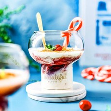 cocooning Bubble 맥주 아이스카페 디저트 아이스크림 내열유리컵 2size, 1단