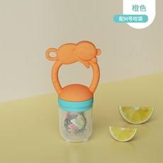 영유아 실리콘 과일 이유식 신선과채 이갈이 스틱, 오렌지, 1개