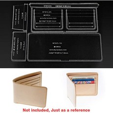 WUTA Leather Craft Classic Wallet Acrylic template 절단 도구 패턴 DIY 제작을 위한 DIY supply WT815, 상세페이지 참조
