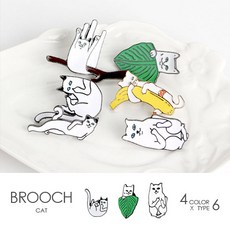 kirakirashop 잎사귀 고양이 브로치 BRC3177