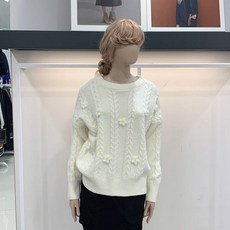 르샵 르샵 플라워 패치 꽈배기 니트 LKBKP625A
