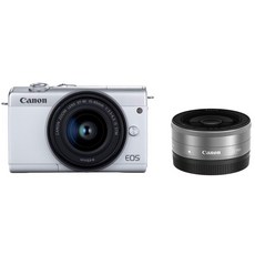 Canon 미러리스 일안 카메라 EOS M200 더블 렌즈 키트 화이트 EOSM200WH-WLK