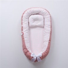 국경 접이식 이동식 및 빨 휴대용 안티 압력 아기 침대 Bionic 완전 분리 아기 베개 여행 아기 침대, 50*85, 폴카 도트 레드 Hdj