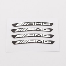 알루미늄 스크래치 기스 보수 휠가드 포인트 휠 스티커 벤츠 BMW 아우디 4PC 세트, 1세트, AMG 블랙