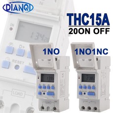 프로그램 가능한 디지털 타임 스위치 릴레이 타이머 제어 신형 딘 레일 THC15A 20ON OFF 주간 7 AC 12V, 01 1NO1NC 24V, 1개