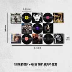 인테리어 벽장식 소품 LP 엘피 레코드판 모형 벽면 장식, 5 젯+8 커버 랜덤 - lp판장식