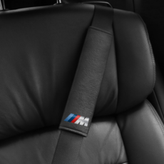 차량용 안전벨트커버 쿠션 1+1 벤츠 아우디 BMW 볼보 미니 폭스바겐 제네시스 기아, BMW M 블랙, 2개