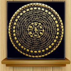 전체 큐빅 황금 만다라 행운 불교 비즈 자수 만들기 보석십자수 재료 세트 diy, 60x60cm