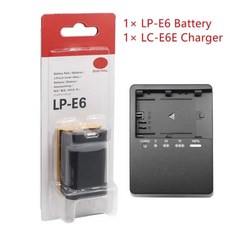 캐논 E6N EOS 5DS R 5D Mark II 5D Mark III 6D 7D 70D 80D 카메라용 LP-E6 LPE6 배터리 LC-E6E 충전기 18, 03 1 Battery 1 Charger