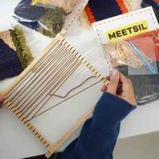 티매트만들기 위빙 공예 키트 티코스터 만들기DIY 실 틀[MEETSIL 위빙틀 직조틀 핸드위빙 티 매트, ≪§4.오렌지그레이 SET≪o - 위빙키트