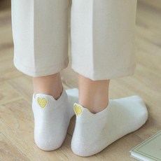 여성 하트 중목양말 예쁜양말 패션삭스 이쁜 디자인양말, 진베이지, 1개