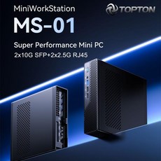 미니 컴퓨터 게이밍 PC 데스크탑 Topton 게임용 워크스테이션 MS01 인텔 i9 13900H 2x10G SFP 2x25G LAN 2x DDR5 3x NVMe USB4 PCIE, 없음, 없음, 21) 32GB DDR5 1TB SSD i913900