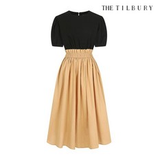 더틸버리 배색 퍼프 밴딩 원피스 TP5N0OP01W