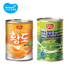 동원 황도 슬라이스 400g×3개+국산깐포도 400g 원터치×2개, 단일상품