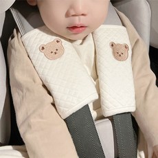 14세이상 아기 카시트 벨트 코튼 커버 안전 쿠션 어깨 스트랩 가슴 보호 부드러운 패드 유모차 액세서, 01 Bear