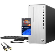 HP 파빌리온 데스크톱 AMD 6코어 Ryzen 55600G 최대 4.4GHz 64GB RAM 1TB PCIe SSD HDD WiFi 6 블루투스 RJ45 USBC 3in1 미