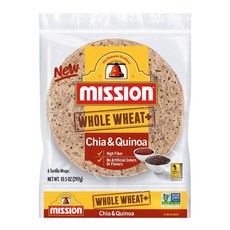 Mission 통밀 치아 퀴노아 토르티야 8 Whole Wheat Chia Quinoa Tortillas 297g 3팩