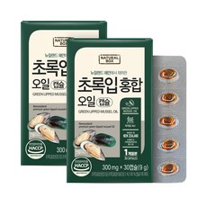 내추럴박스 초록입홍합 오일캡슐 300mg, 30정, 2개 - 강아지인영양제