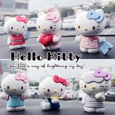 Hello kitty 헬로키티 차량 장식 피규어 장식품 6종세트, 1개, 하트6종 - 키티그네