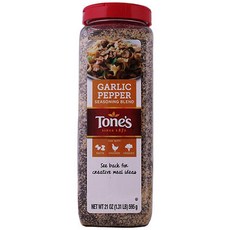 (미국직배) 1+1 Tone's 톤즈 갈릭 페퍼 마늘후추 시즈닝 595g Garlic Pepper Seasoning Blend (21 oz.), 2개