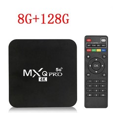 TV수신카드 외장형 내장형 컴퓨터 수신카드 MXQpro 스마트 TV 박스 안드로이드 10.1 4K 유튜브 미디어 플레이어 7.1 4GB 32GB 64GB 리모컨 셋톱, 영국 플러그_8G 128G