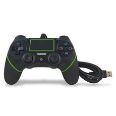 소니호환 PS4 콘솔용 유선 게임 컨트롤러 듀얼 진동 게임패드 PS4 PC 게임 조이스틱 조이패드 PSPC용, Green on black, 1개