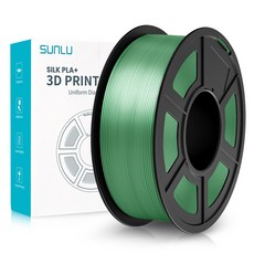 SUNLU PLA 실크 필라멘트 1kg/1.75mm 정밀권선 3D프린터/펜 전용, 그린