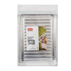 롯데이라이프 알미늄 일회용 숯불 구이판 3개입, 1개