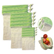 Upgrade Reusable Produce Bags - Organic Cotton Mesh Biodegra/12555912, 상세내용참조
