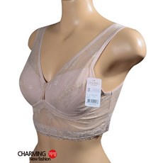N81052601 1007 노와이어 메쉬 시스루 챠밍 망사 탑브라 여성 언더웨어 플라워